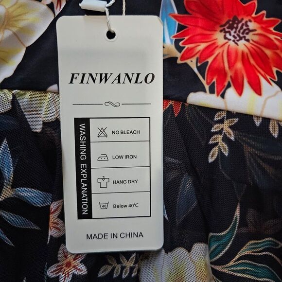 Finwanlo Womens Two Piece Swim Dress Mesh Tankini Top & Bottom Shorts Size XXL - Picture 13 of 14